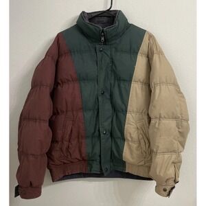 Vintage Gant Jacket Mens Large Colorblock Down Fill Reversible Puffer Bomber 90s